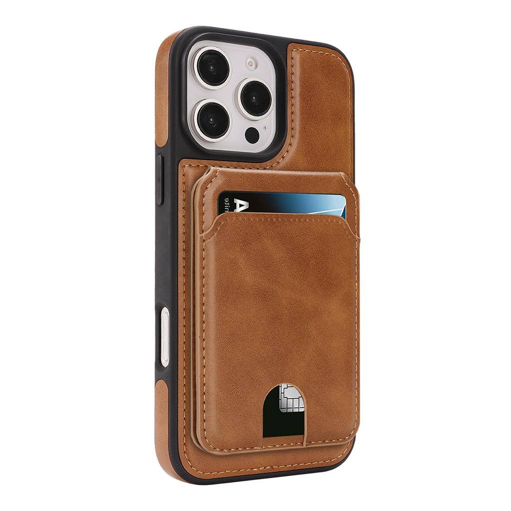 Magnetic Leather Phone Case with Card Holder for iPhone 12 - 17 Series Multi - Functional Stand Shockproof Protective Cover