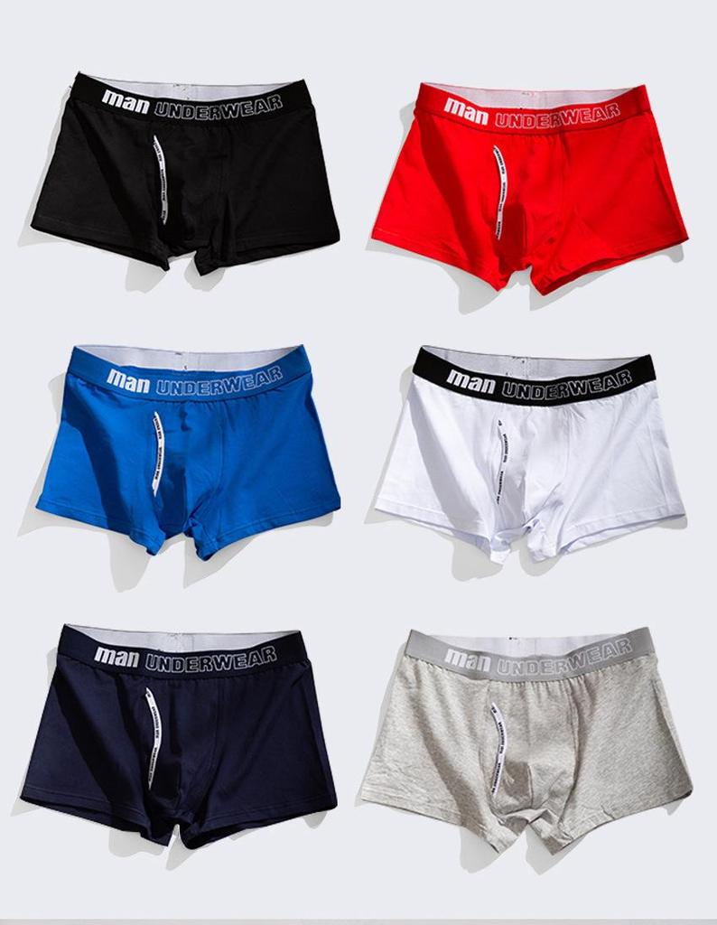 Men's Mid-Rise Pure Cotton Breathable Boxer Briefs - Youth Sports Trendy Style