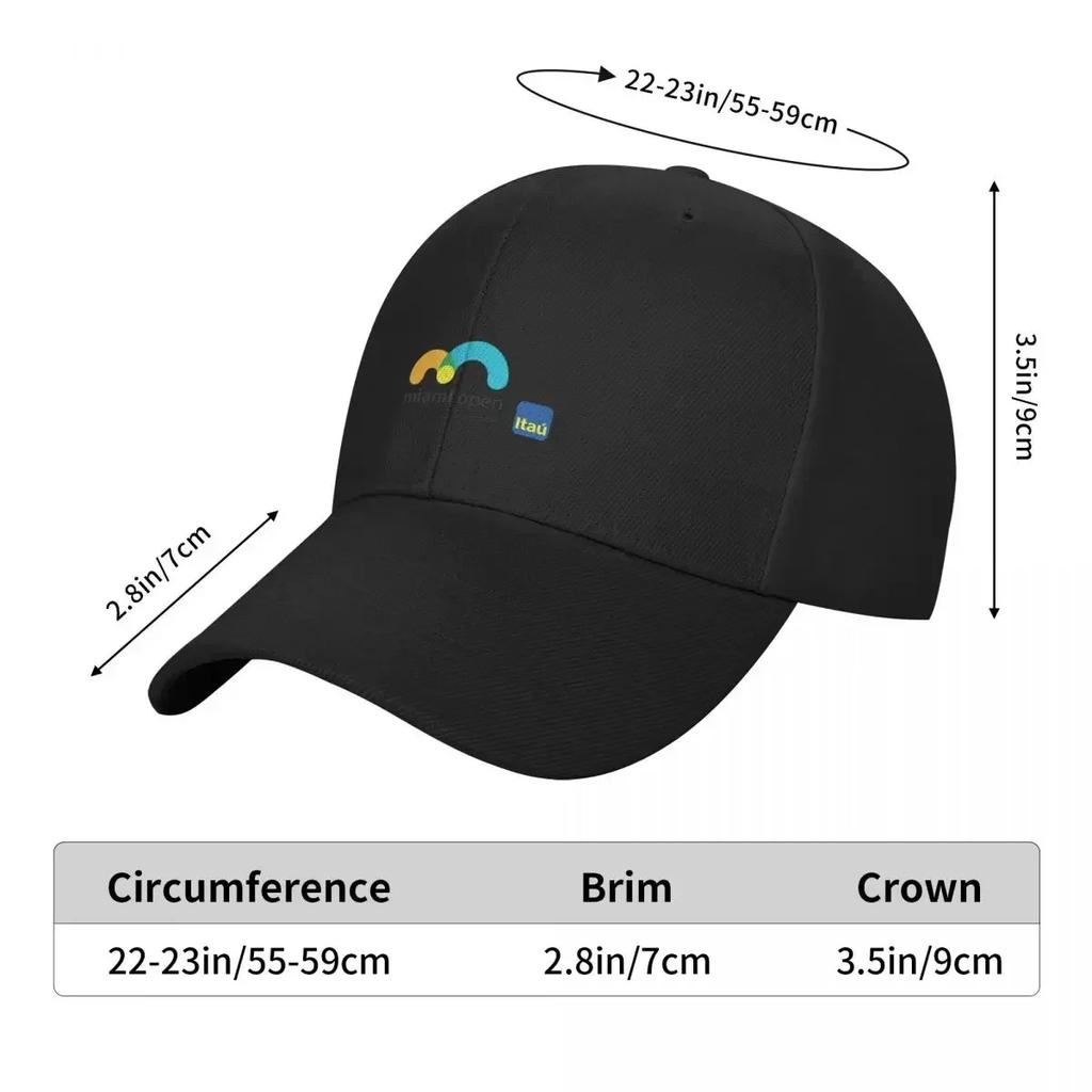 Miami Open Logo Tennis Present Baseball Cap Black Luxury Caps Bobble Hat Beach Outing Male Women's