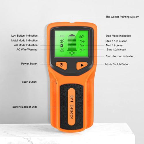 ERYUE HW430 5 in 1 Stud Detector Wall Scanner Digital Handheld Professional Multifunction Wall Detector Live Wire Cable PVC Water Pipe Metal Finder Sc