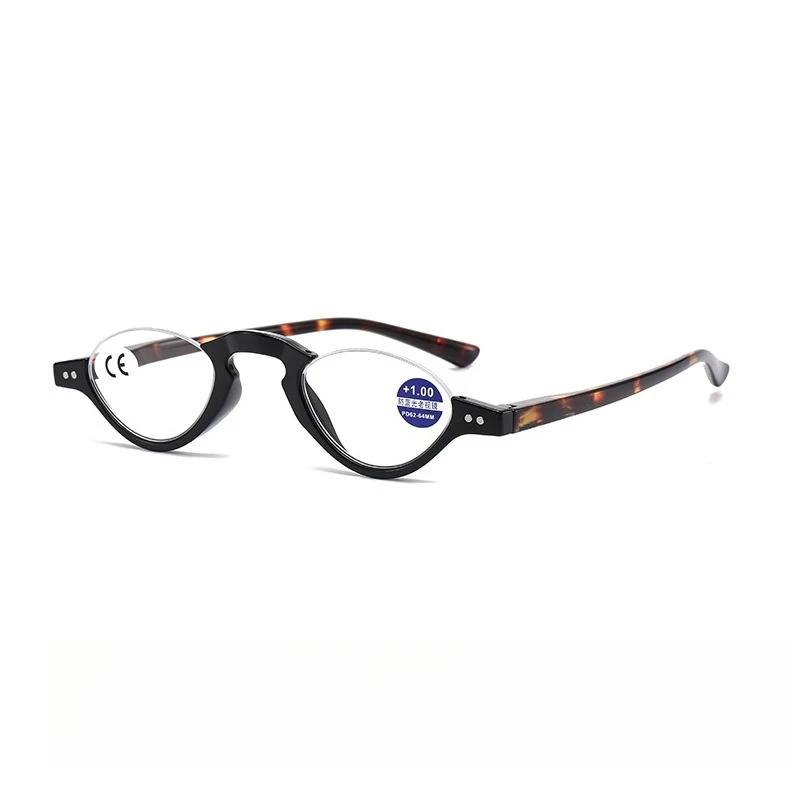 Neutral Fashion Half Frame Presbyopia Glasses Men And Women Retro Anti-Blue Light Reading Glasses Hd Far-Sighted Glasses +4.0