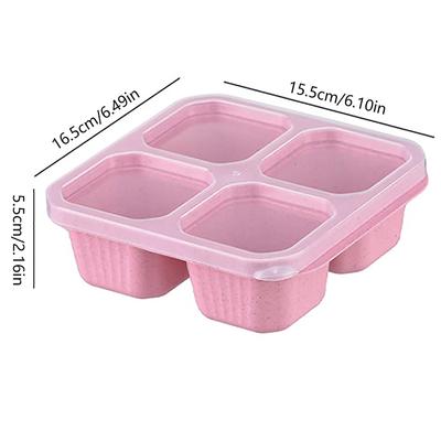 Boîte à goûter avec quatre couvercles transparents, assiette à goûter avec boîte à fruits secs, boîte à thé et repas, et assiette à goûter fraîcheur