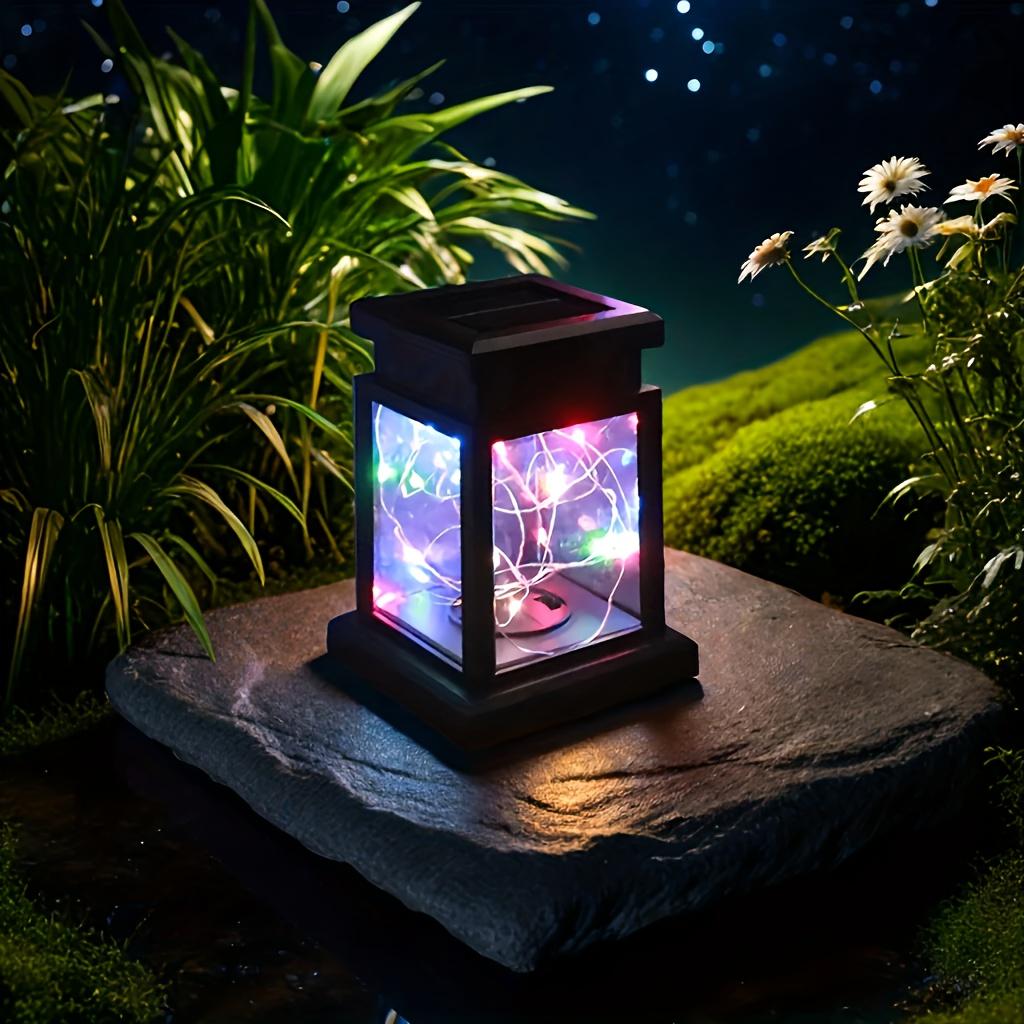 

1/2PCS Solar Camping Handheld Lantern, Flashing Flame-free LED Light, Garden Outdoor Hanging Decoration, Warm White Light/RGB