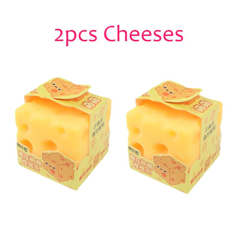 Squishy Square Cheese Squeeze Toys Slow Rebound Push Stress Relief Sensory Toy Soft Butter Cheese Fidget Toy Christmas Present