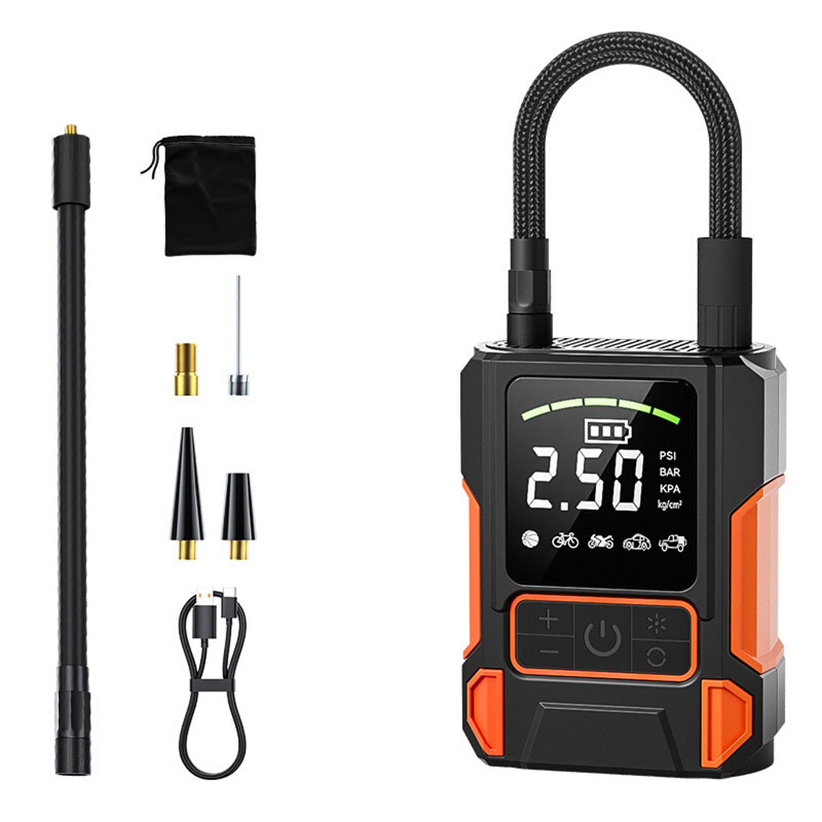 

Portable Compressor, High-pressure Inflation Fast Charging With LED Light Tire , Used For Cars/motorcycles One Size чёрный