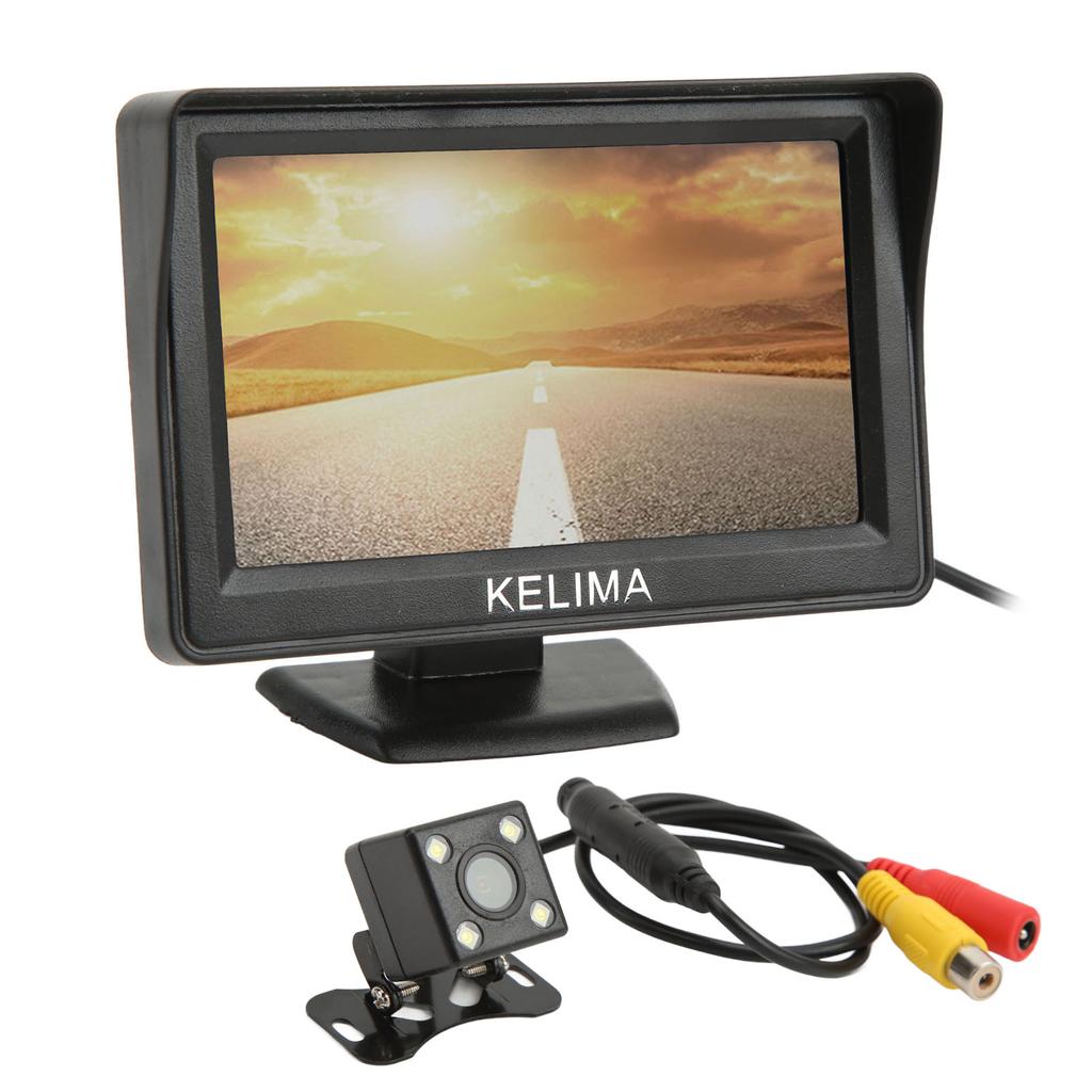 4LED Rückfahrkamera 4,3 Zoll Rückspiegelmonitor-Kit 120 Grad Weitwinkel IP68 Wasserdicht Nachtsicht für Auto LKW SUV