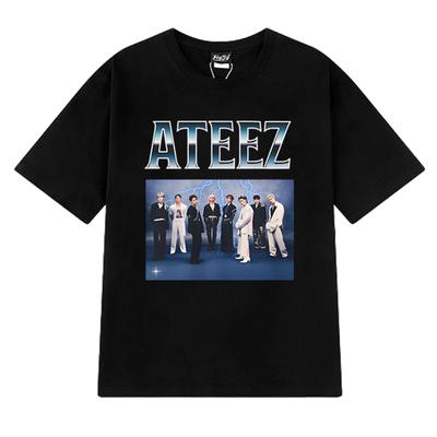 2025 Korea Kpop ATEEZ Group Graphic T Shirts Unisex Women Fashion Y2k Short Sleeve Tshirt Unisex Oversized 100 Cotton Clothing