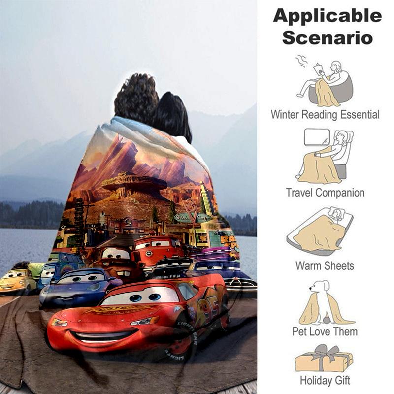 1pc Mcqueen Flannel Blanket Soft Warm Throw Blanket for Bedroom Living Room Bed Travel Camping Picnic Gift. M730038