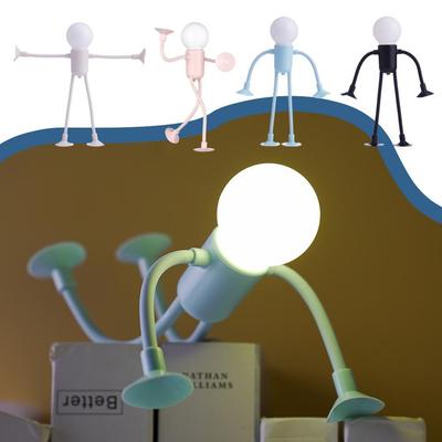 Changeable Shape Funny Sportsman Night Light Suction Cup Bendable Mini Decorative Night Light Suitable For Bedroom Bathroom