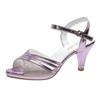 Women's Summer High-heeled Sandals Fine Heel One Word Buckle Fish Mouth Breathable Comfortable Buckle High Heels