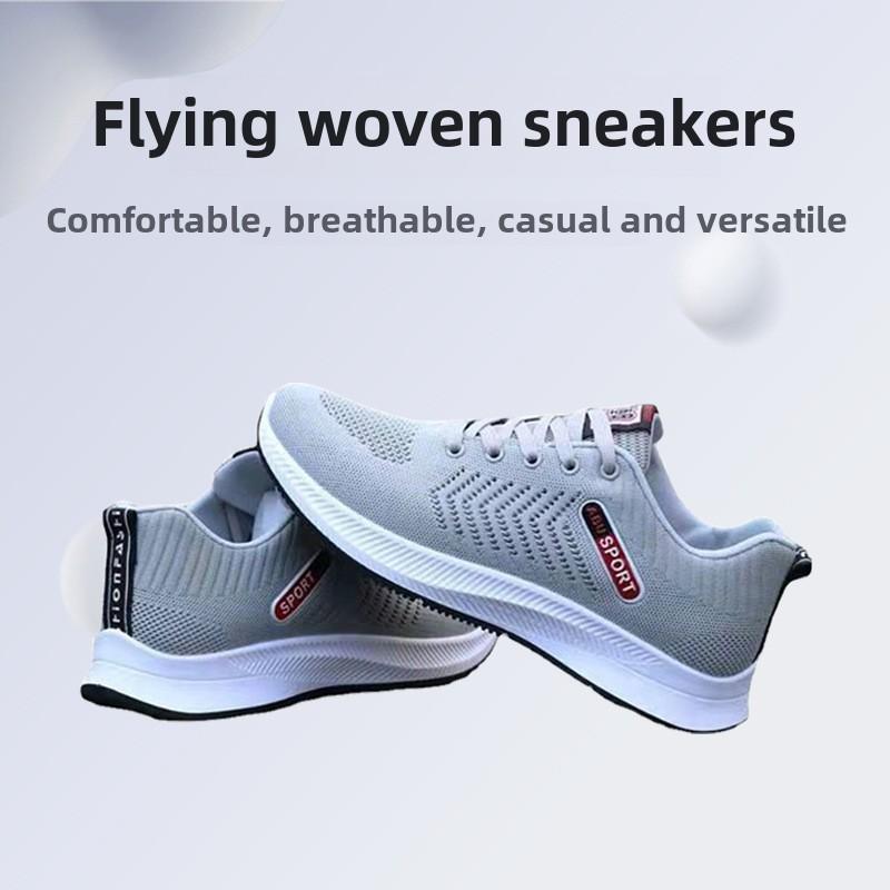 Men's Flying Woven Coconut Shoes Spring and Summer Running Fashion Shoes Casual Sports Shoes for Boys