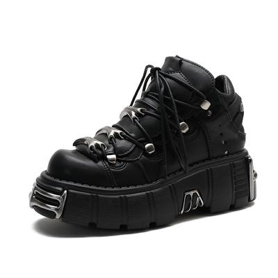 Punk Platform Women Sneakers Fashion Casual Similar To New Rock Shoes Metal Decoration Motorcycle Female Ladies Boots St504