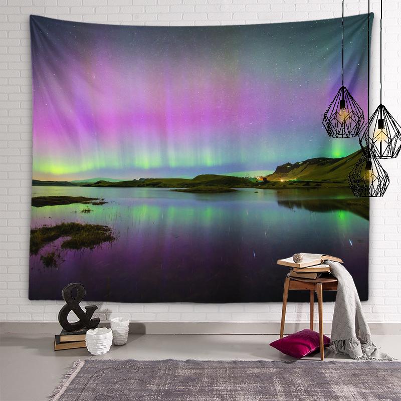 

Таинственный космос, звездная планета, гобелен, чудесный Аврора, настенный художественный гобелен, эстетический декор для комнаты в общежитии, домашний декор для спальни 100X75CM