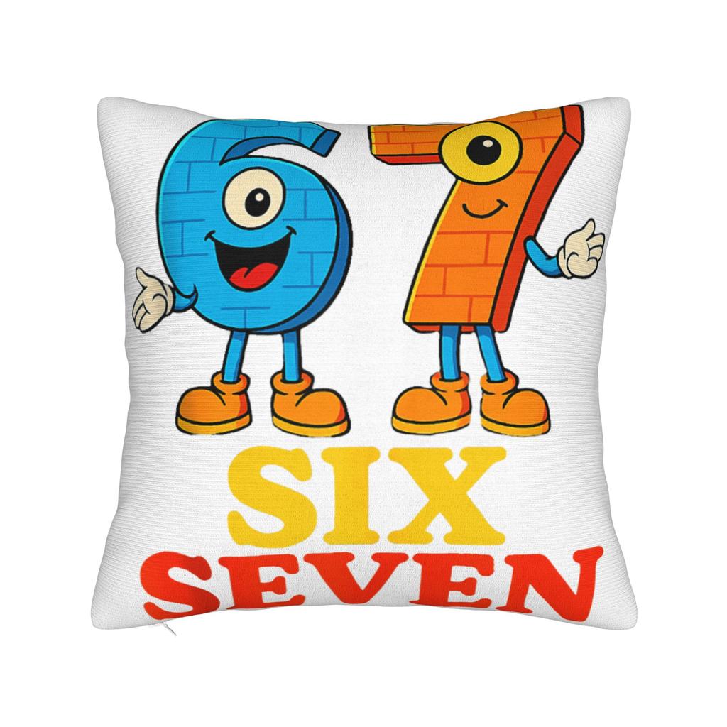 Pillow Cover 67 Six Seven 6-7 Funny Italian Brainrot Gaming Meme Fashion Pillow Case For Wedding Party Home Decor Pillowcases