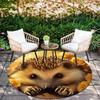 Rose and Hedgehog Pattern Round rug,Carpet Rug for Living Room Bedroom  Playroom ,Non-slip Floor Mat,Holiday Gifts and Birthday Gifts.