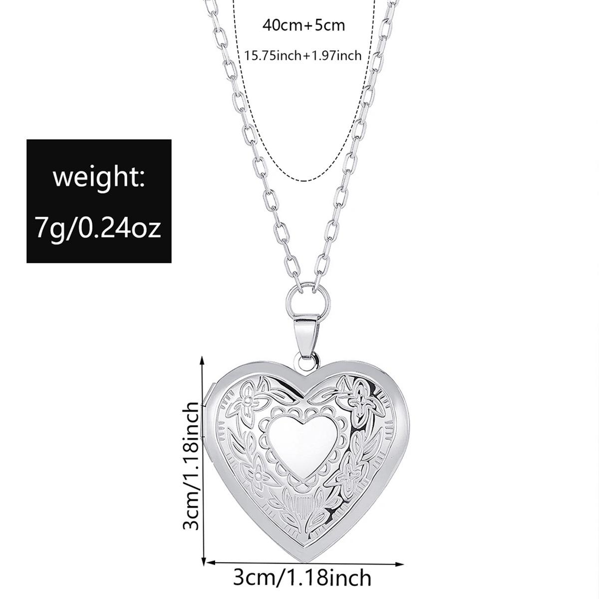 

Couple love pendant popular Mother s Day necklace exquisite can be opened photo frame peach heart collarbone chain women