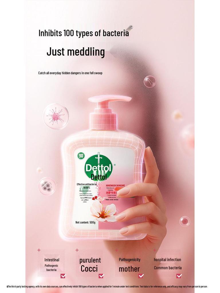 Dettol Antibacterial Hand Wash 500g - Moisturizing & Non-Drying for Children, Students, Adults