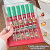 Cappuvini Christmas Surprise 6 Piece Liquid Lipstick Gift Set Matte Velvet Long Wearing Festive Colors Holiday Party Present 12g