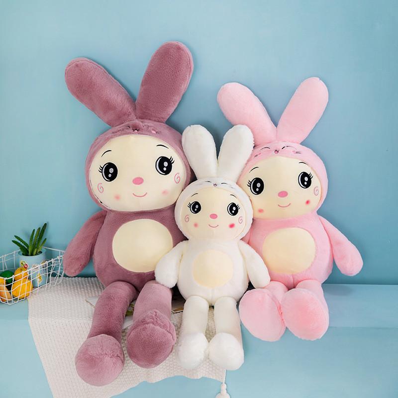 Large Plush Rabbit Toy Pillow Adorable Soft Stuffed Bunny Doll For Kids Gifts