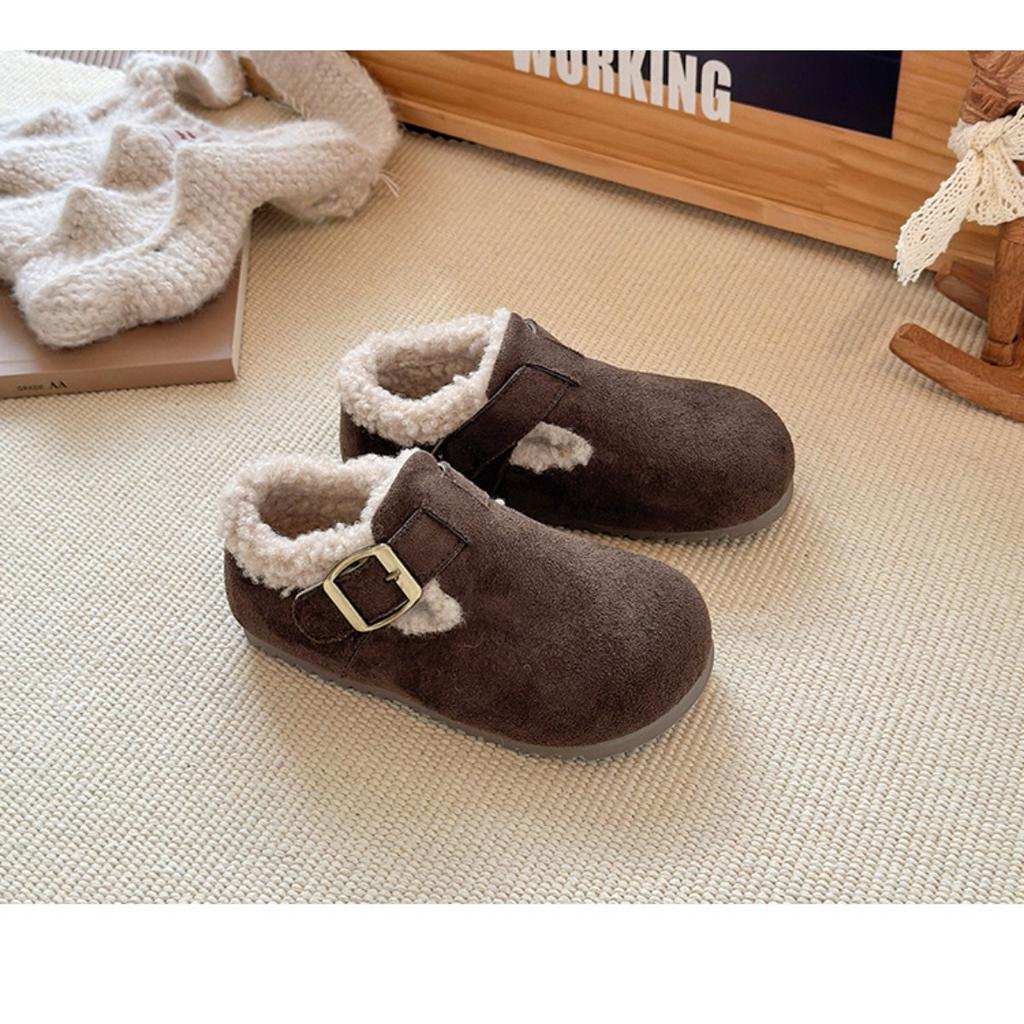 Children's Shoes with Plush Insulation, Autumn and Winter Women's Shoes, Boys' Winter Hairy Shoes, Versatile Baby Cotton Shoes
