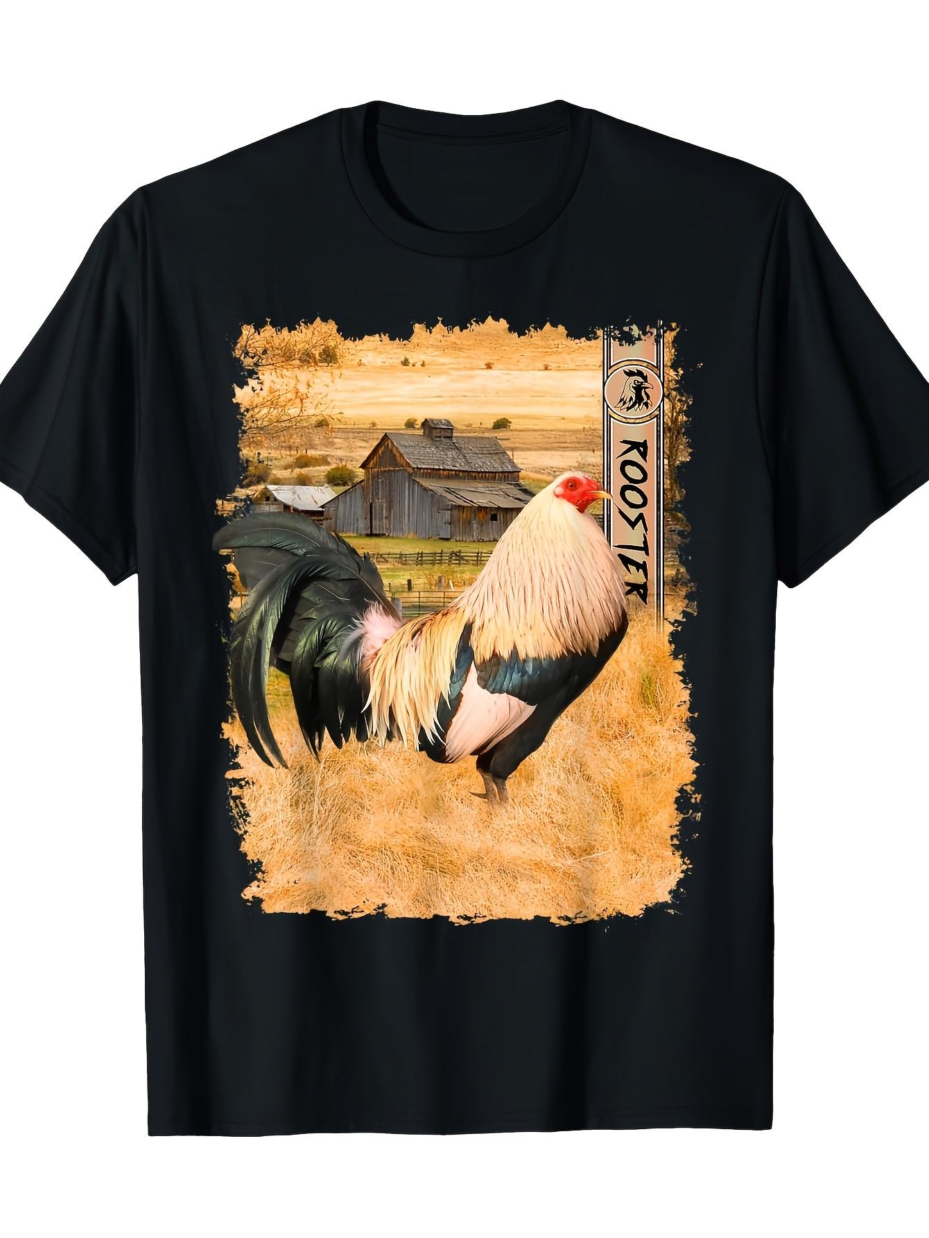 T-Shirt y2k Rooster Fight T Black M