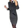 2023 Slimming Printed Round Neck Dress - European & American Style Women's Hip Wrap Skirt