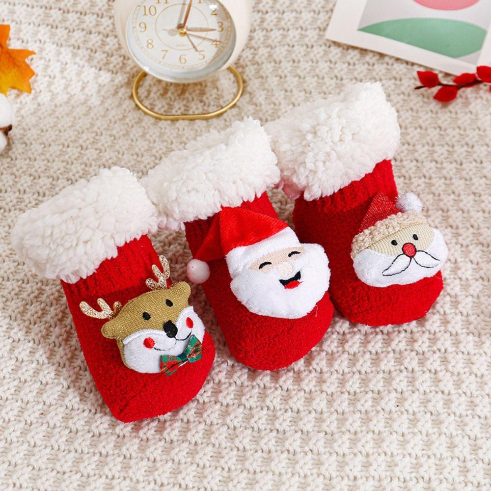 Anti Slip Newborn Floor Sock Soft New Year Toddler Socks Christmas Baby Socks  0-3 Years