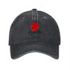 Canada Lønneblad Broderet Vasket Bomuld Baseballkasket Klassisk Sort Justerbar Hat med Rødt Logo Design til Afslappet Brug