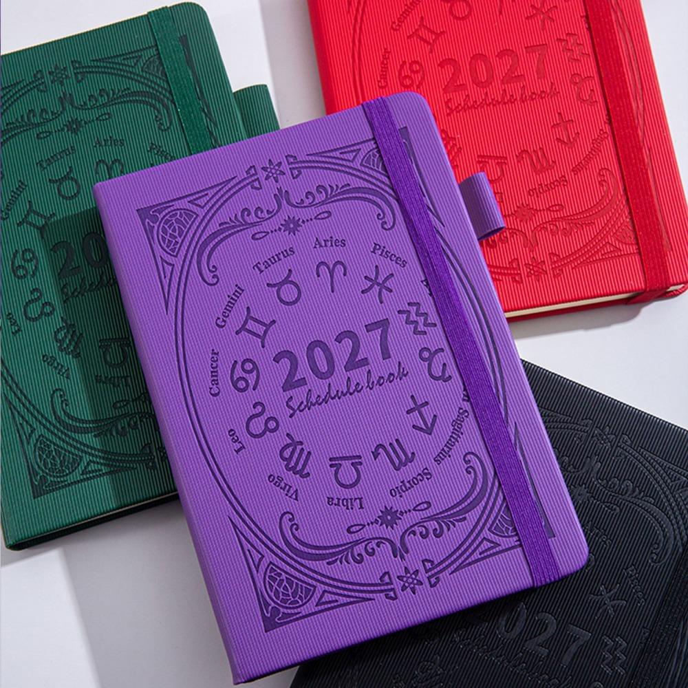 PU Leather Schedule Planner Notepad English Office Work Planner  Stationery