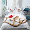 Duvet Cover Set 3D Santa Claus Merry Christmas Single Double Size Holiday Atmosphere Decoration Soft and Comfortable