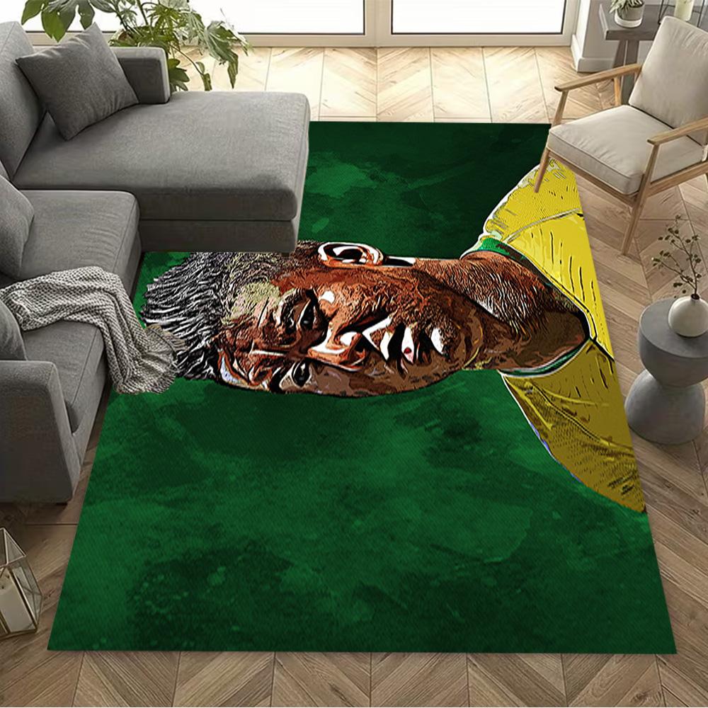 Dynamic Soccer Player Action Floor Rug Office Rug Perfect for Kitchen Decorate room Balcony Foyer Anti-slip Rug Anime Office Decor Gift for Festivals