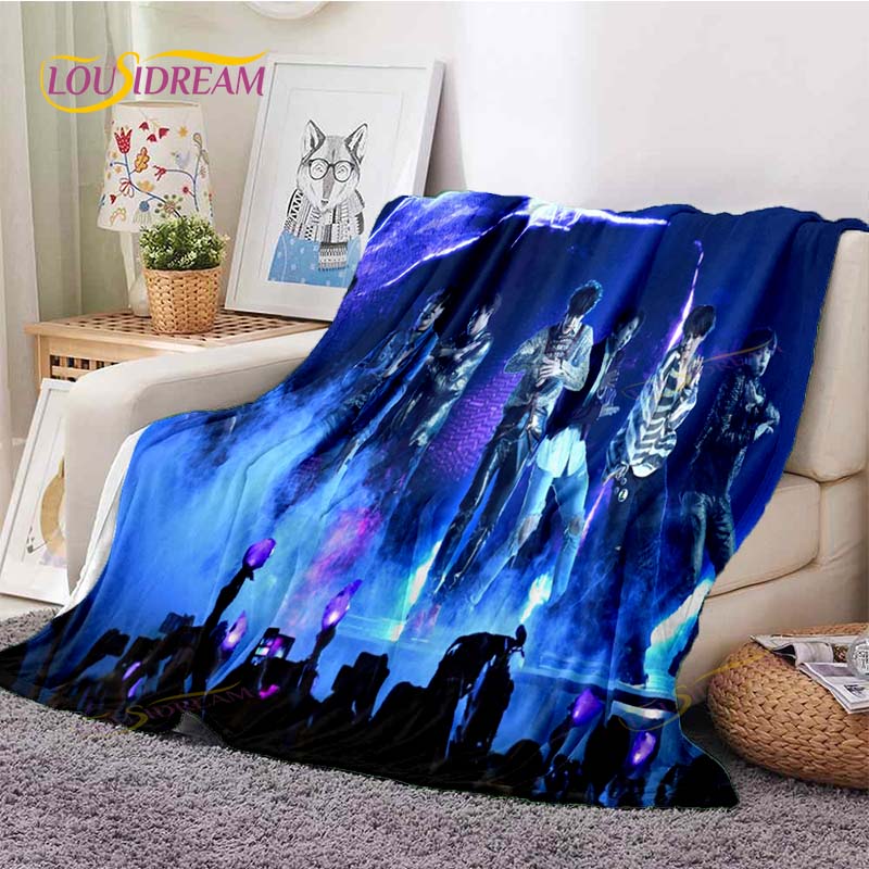 Kpop Bangtan Boys BTS Blanket Couch Quilt Cover Travel Bedding Outlet Throw Blanket Flannel Blanket Bedspread Picnic Blanket