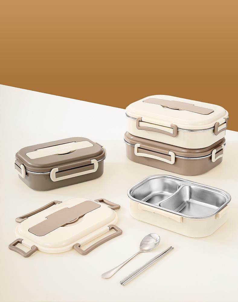 Microwave Safe 304 Stainless Steel Bento Box with Sealed Compartments for Freshness
