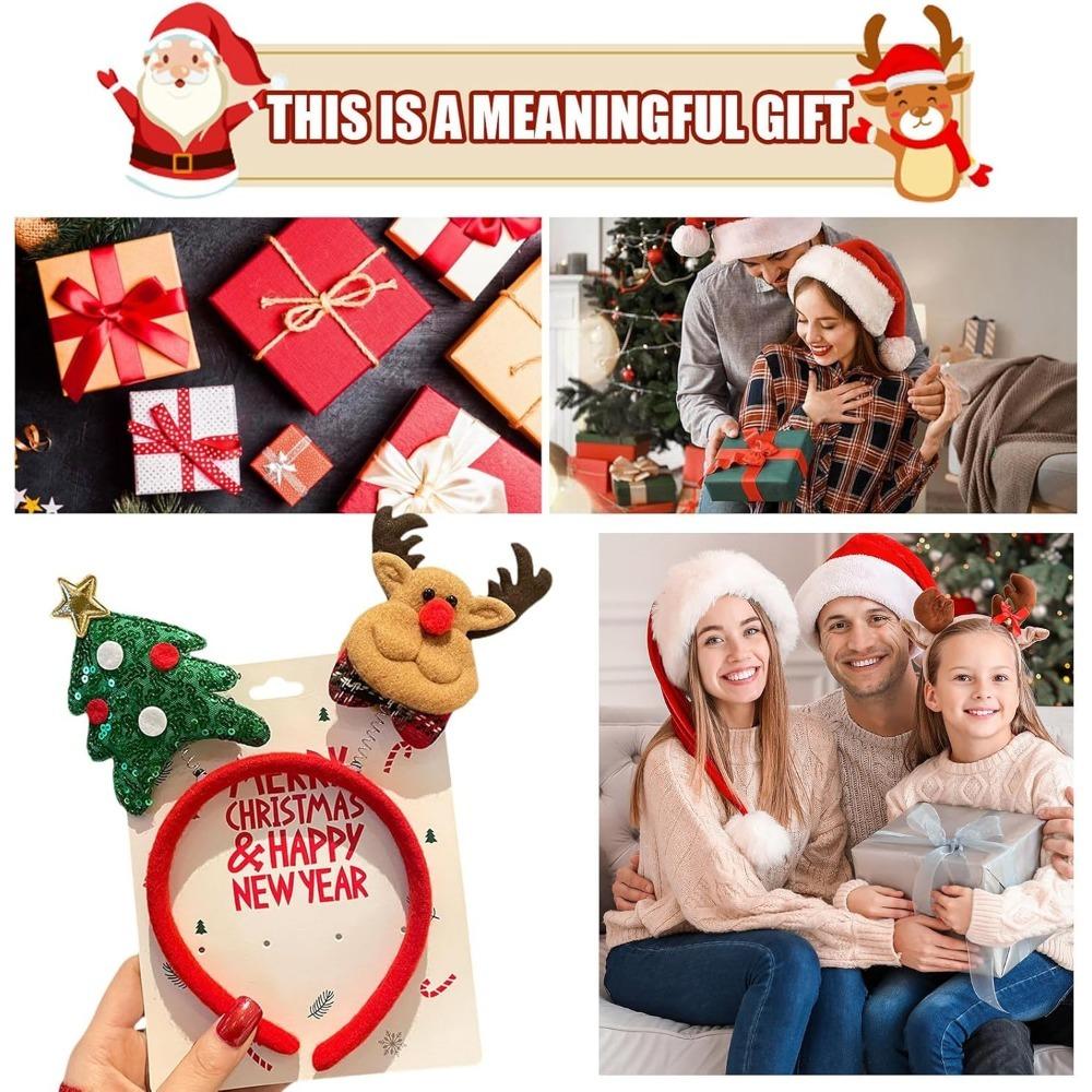 Christmas Head Toppers Antlers Christmas Tree Stylish Headband Merry Christmas Happy New Year Santa Claus Hair Band for Kids