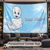 Casper the Friendly Ghost Personalized Tapestry Support Custom Name, Wall Art Home Decoration