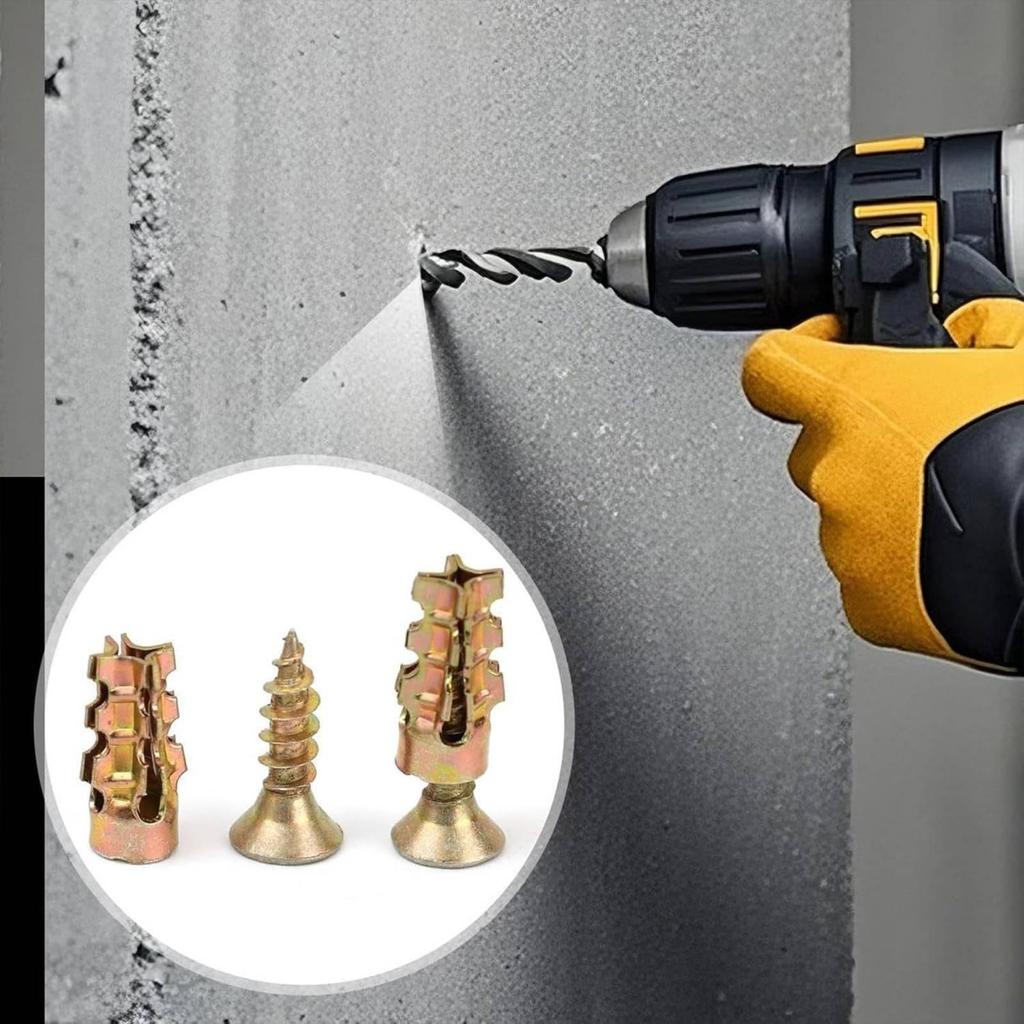 200 Pieces Metal Expansion Wall Anchors Expanding Hardware Fasteners