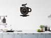 Kitchen wall clock Cup 30×30 cm black