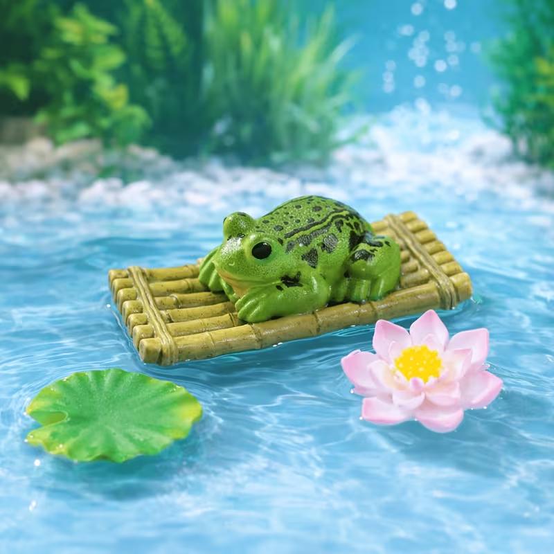 

New Lovely Frog Set Resin Ornaments Spirit Garden Glass Bonsai Outdoor Miniature Landscape Decoration Home Decor