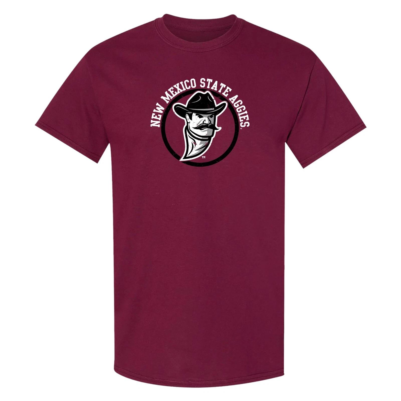 New Mexico State Aggies Distressed Circle Logo T-Shirt - Maroon 4XL