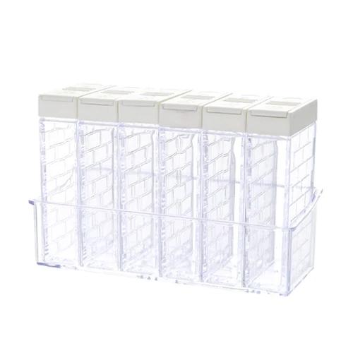 

6pcs Kitchen Seasoning Boxes Bottles Jar Plastic Spice Lid Storage Organizer Sugar Pepper Layers Box Home Organization бежевый