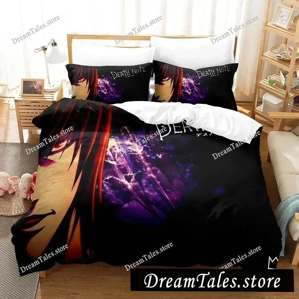 Home Textile Cartoons Death Note Cover Duvet Cover Pillow Case Boy Girl Polyester Bedding Set King Queen Twin Size Luxury Gift74