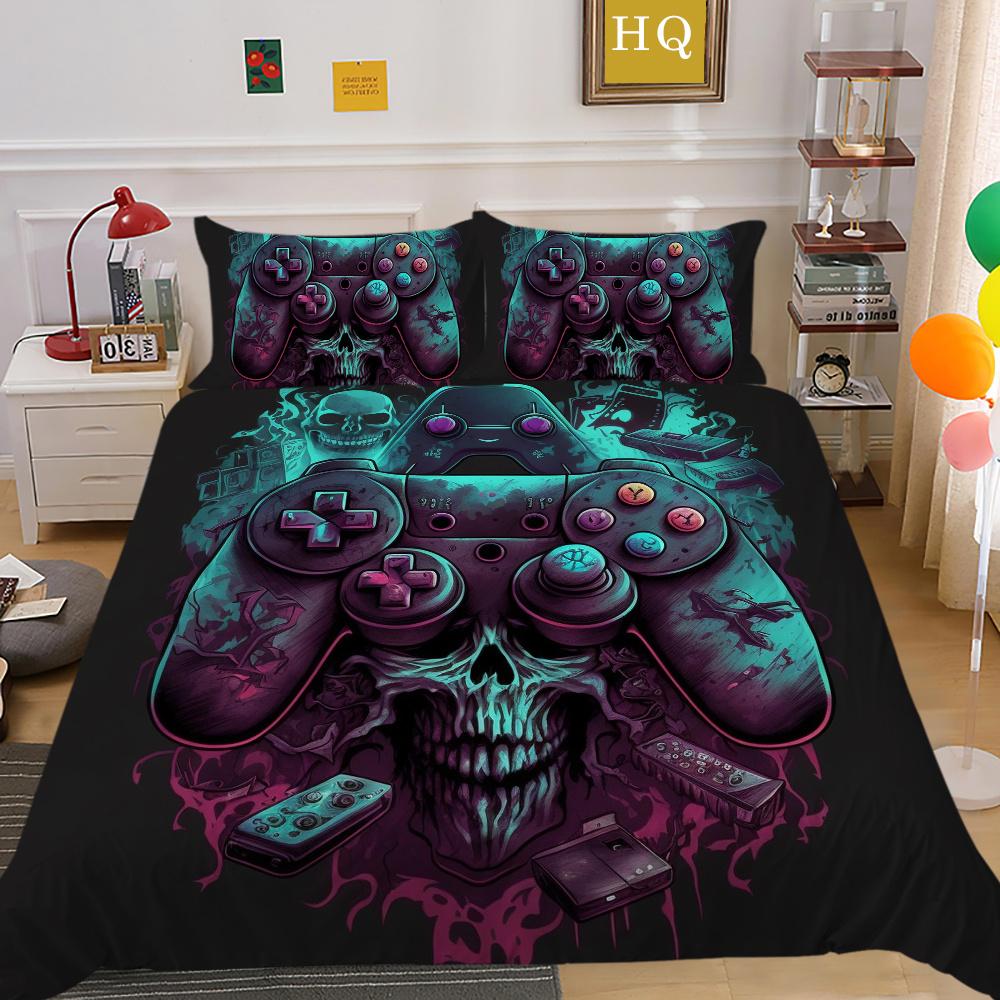 3D Game Console Printing Home Bedclothes Single Size Bed Clothes Boy Kid Highend Soft Bedding Set Cover