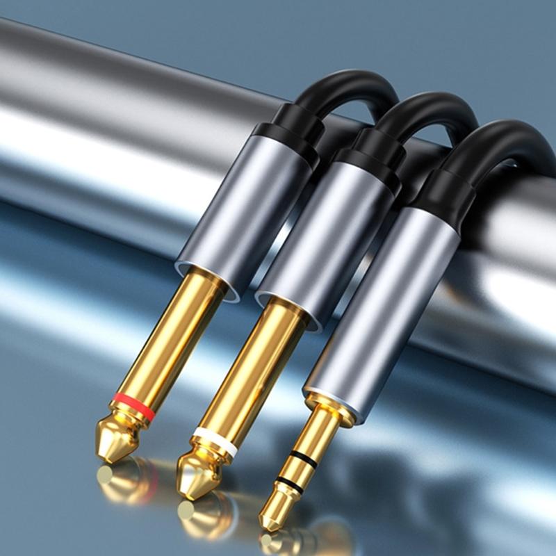 Aux Guitar Cable 6.5mm Jack To 3.5mm Audio Cable Splitter Stereo Sound Cord for Laptop, Mixer, Speaker
