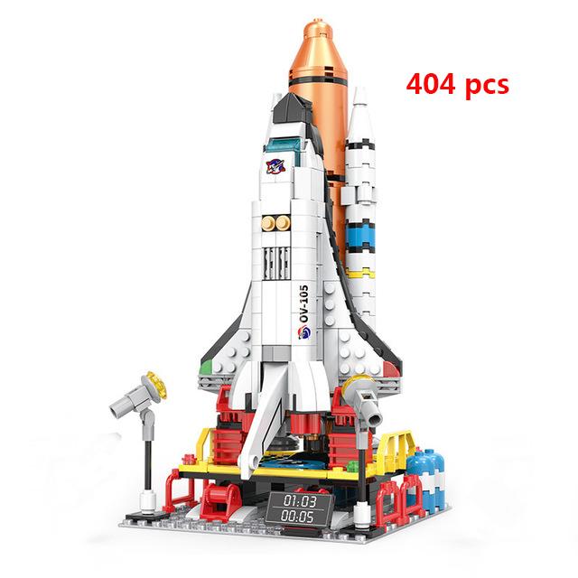 Space Shuttle Launch Center Lunar Lander Model Building Blocks Spaceship Spaceport Figure Rocket Bricks Construction Toys