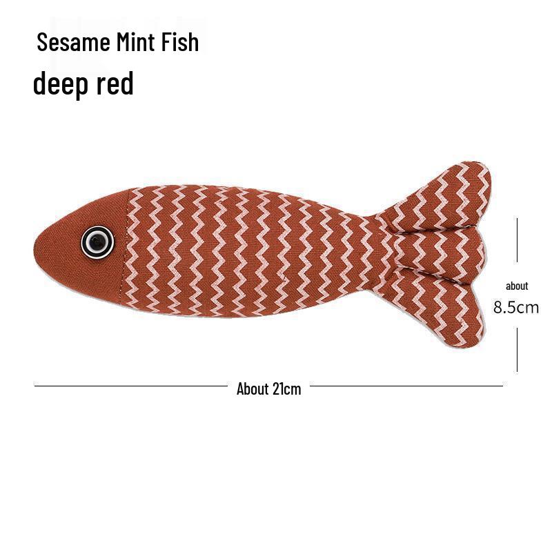 Catnip Burlap Fish Teether for Kittens - Self-Play Boredom Relief Toy