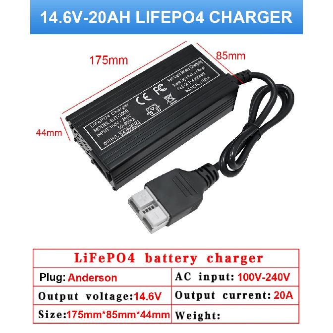 VariCore 14.6V 20A/10A Smart Lifepo4 Battery Charger 110-220V 4S 12V High Power Charger For Lithium iron Phosphate Battery Pack