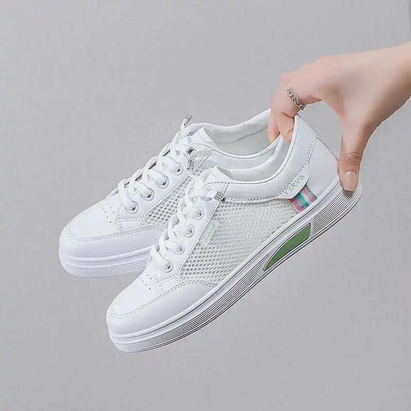 Rubber Sole Outdoor Woman Fashion Woven Woman White Sneakers Ladies Shoes Sport Baskettes Obuv Basctt Temis Tenya Sneacker