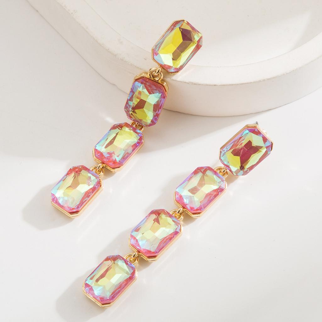 Korean Style Fashion Simple Versatile Geometric Square Long Earrings Retro C-shaped Niche Design Sense Exaggerated Earrings