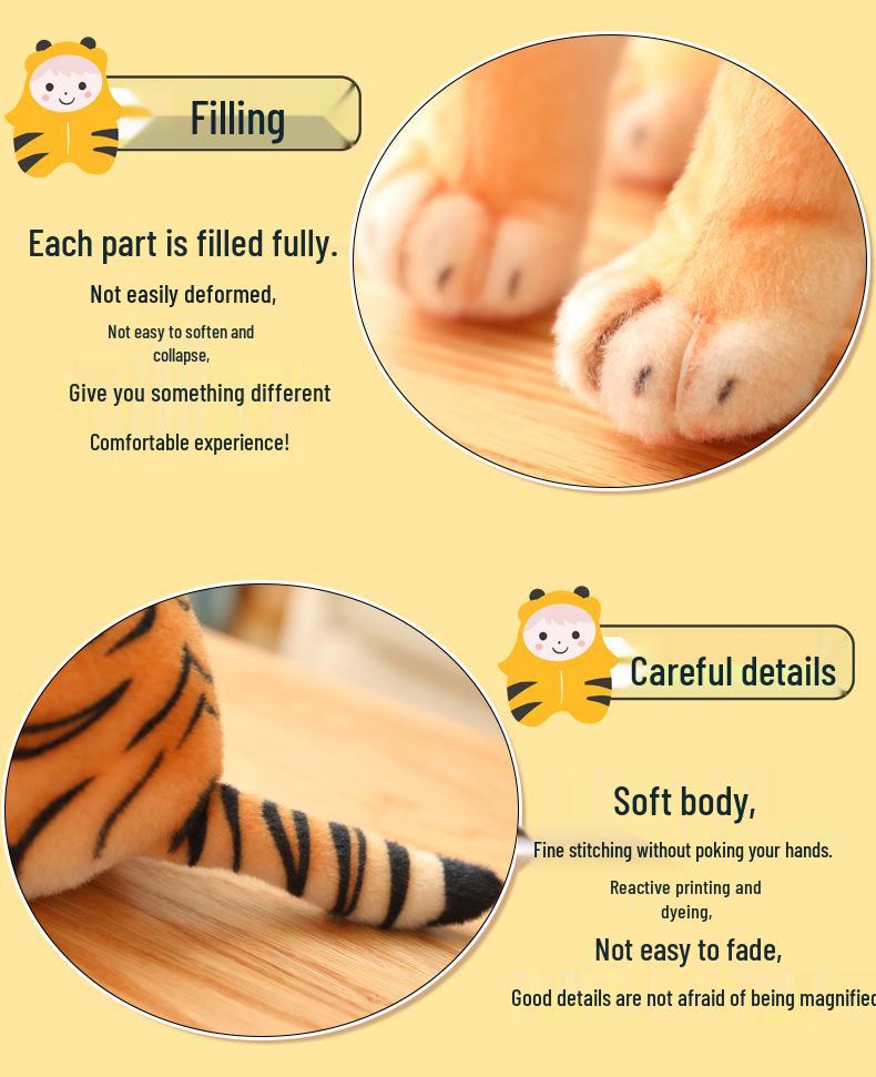Creative Cartoon Little Tiger Plush Toy Doll - Year of the Tiger Claw Machine Prize