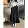 Pleated Mid-length Skirt for Women In Summer New Retro High Waist Slim Elastic Waist A-line Skirt Umbrella Skirt
